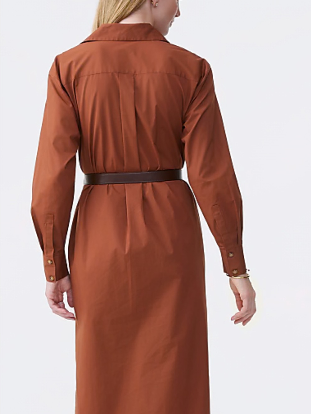 Rust Brown Button-Up Shirt Dress - Picture 3 of 5